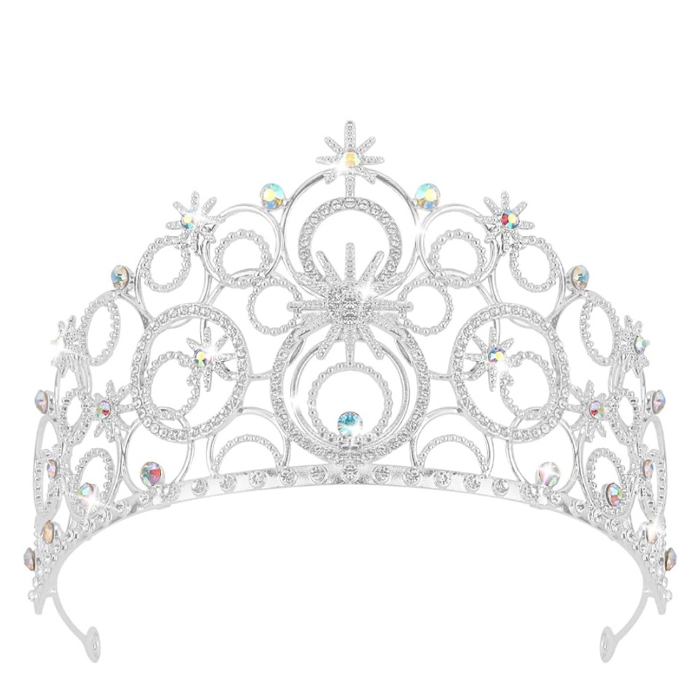 Elegant Silver Tiara with Gem Accents NWOT